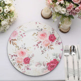 6 Pack | 13inch Rose Flower Design Plastic Serving Plates