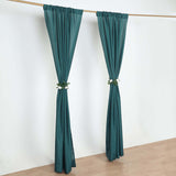 2 Pack Peacock Teal Polyester Event Curtain Drapes, 10ftx8ft Backdrop Event Panels With Rod Pockets 