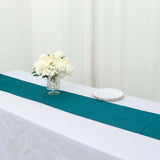 12inch x 108inch Peacock Teal Premium Velvet Sheen Finish Table Runner