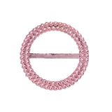 Pink Diamond Circle Napkin Ring Pin Brooch, Rhinestone Chair Sash Bow Buckle