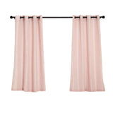 Handmade Blush Faux Linen Curtains 52x64 inches Curtain Panels With Chrome Grommets - Rose Gold