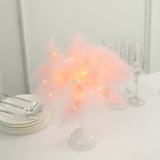 15inch LED Blush Rose Gold Feather Table Lamp Wedding Centerpiece