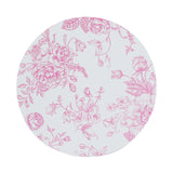 10 Pack 13inch Disposable Placemats in French Toile Floral Pattern, White Pink Cardboard#whtbkgd