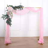 18ft | Pink Wedding Arch Drapery Fabric Window Scarf Valance, Sheer Organza Linen