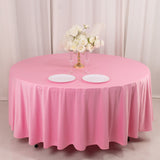 108" Pink Premium Scuba Round Tablecloth, Wrinkle Free Polyester Tablecloth