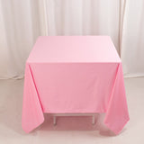 70" Pink Premium Scuba Wrinkle Free Square Tablecloth, Scuba Polyester Tablecloth