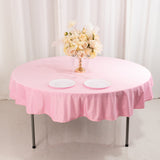 70" Pink Premium Scuba Wrinkle Free Round Tablecloth, Scuba Polyester Tablecloth