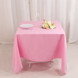 70"x70" Pink Premium Polyester Square Tablecloth - 220GSM