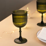 12 Pack Hunter Emerald Green Ribbed Reusable Plastic Wine Goblets