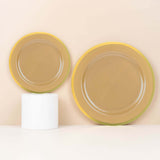 10 Pack | 7inch Regal Gold Round Plastic Dessert Plates