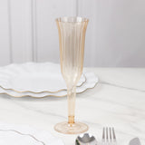 24-Pack Plastic Champagne Flutes Transparent Amber Gold Flared Design