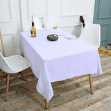 60"x102" White Premium Polyester Rectangular Tablecloth - 220GSM