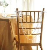 16inch White Faux Pearl Beaded Chiavari Chair Back Garland Sash