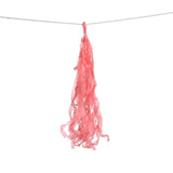 12 Pack | Pre-Tied Coral Tissue Paper Tassel Garland With String, Hanging Fringe Party Streamer Backdrop Decor