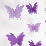 2 Pack | 9ft Purple 3D Paper Butterfly Hanging Garland Streamers, Party String Banners