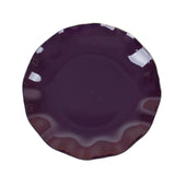 10 Pack | 6inch Purple Heavy Duty Disposable Salad Plates with Gold Ruffled Rim Dinnerware#whtbkgd