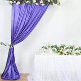 8ftx10ft Purple Satin Formal Event Backdrop Drape, Window Curtain Panel