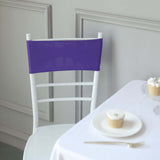 5 pack | 5"x14" Purple Spandex Stretch Chair Sash with Silver Diamond Ring Slide Buckle