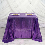 90" x 90" Purple Premium Sequin Square Overlay