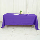 72"x120" Purple Polyester Rectangle Tablecloth, Reusable Linen Tablecloth