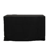 Black Fitted Polyester Rectangle Tablecloth 4ft for Special Size 48x24x30inch Tables#whtbkgd