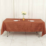 60"x102" Terracotta (Rust) Accordion Crinkle Taffeta Rectangle Tablecloth