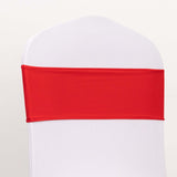 5 Pack Red Spandex Chair Sashes with Gold Diamond Buckles, Elegant Stretch Chair Bands and Slide On 