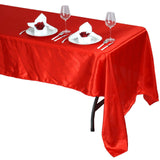 60"x126" Red Satin Rectangular Tablecloth