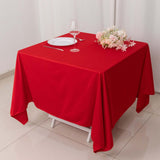 70" Red Premium Scuba Wrinkle Free Square Tablecloth, Scuba Polyester Tablecloth