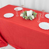 90x156inch Red Accordion Crinkle Taffeta Rectangular Tablecloth