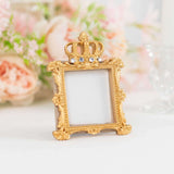 4 Pack Gold Resin Royal Crown Square Picture Frame Party Favors