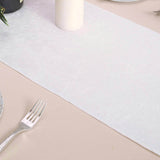 12" x 108" | White | Premium Velvet Table Runner