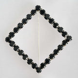 2inch Black Diamond Metal Chair Sash Bow Pin, Rhinestone Chair Wrap Band Buckle Brooch