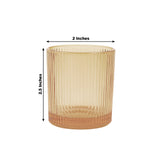 12 Pack Ribbed Glass Votive Candle Holders – Amber Gold, 2.5inch Tealight Cups for Tabletop Lighting