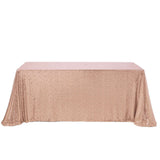 90 inch x 132 inch Rose Gold | Blush Premium Sequin Rectangle Tablecloth