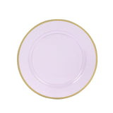 10 Pack Purple Economy Plastic Charger Plates With Gold Rim#whtbkgd