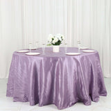 132inch Violet Amethyst Accordion Crinkle Taffeta Seamless Round Tablecloth