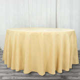 120inch Champagne 200 GSM Seamless Premium Polyester Round Tablecloth