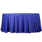 132Inch Royal Blue Seamless Polyester Round Tablecloth