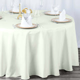 132inch Ivory 200 GSM Seamless Premium Polyester Round Tablecloth