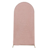 5ft Blush Rose Gold Shimmer Spandex Chiara Backdrop Stand Cover For Fitted Round Top Wedding Arch