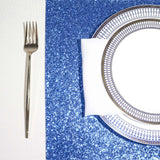 6 Pack | Royal Blue Sparkle Placemats, Non Slip Decorative Rectangle Glitter Table Mat