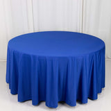 120inch Royal Blue Premium Scuba Wrinkle Free Round Tablecloth, Scuba Polyester Tablecloth