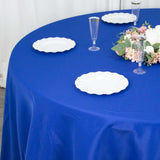 132inch Royal Blue 200 GSM Seamless Premium Polyester Round Tablecloth