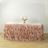 14ft Nude Curly Willow Taffeta Table Skirt