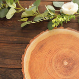 6 Pack Farmhouse Natural Wood Slice Print Disposable Dining Table Mats 13inch Round Cardstock Paper