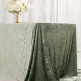 Sage Green Seamless Premium Crushed Velvet Rectangle Tablecloth - 90x156inch