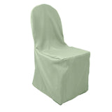 10 Pack Sage Green Polyester Banquet Chair Cover, Stain Resistant Slip On Chair Cover