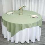 70"x70" Sage Green Square Polyester Table Overlay Washable Linen Overlay