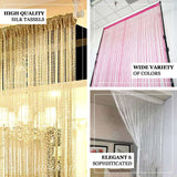 12ft Long White Silk String Tassels Backdrop Party Curtains